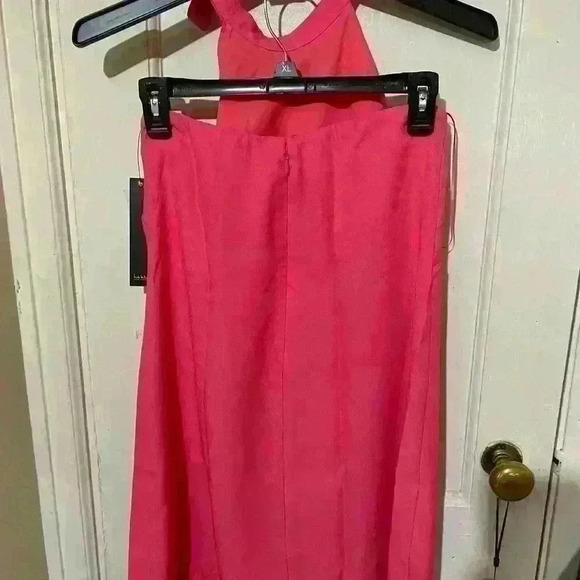 Nicole Miller NY Pink Halter Tie-Back‎ Midi Dress Women's size 2 - Picture 11 of 12